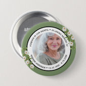 Schöne Salbeigrüne Florale In Loving Memory of Button (Vorne & Hinten)