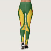 Schöne Samba-Herzen Polka Punkt abstraktes Design Leggings (Rückseite)