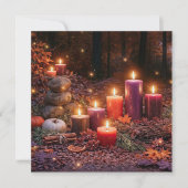 Schöne Samhain-Kerzen im Freien (Vorderseite)