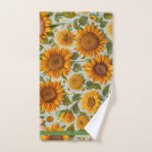 Schöne Sammlung moderner Sonnenblumen Badhandtuch Set (Handtuch)