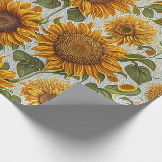 Schöne Sammlung moderner Sonnenblumen Geschenkpapier (Ecke)