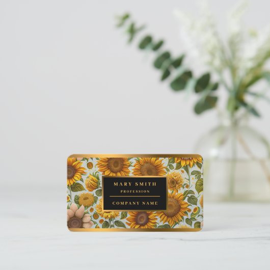 Schöne Sammlung moderner Sonnenblumen Visitenkarte (Stehend Vorderseite)