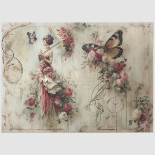 Schöne Sammlung Rose Seidenpapier (Vorderseite)