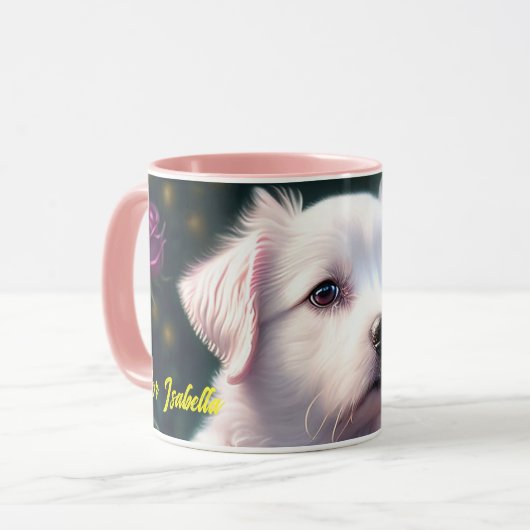 Schöne Sammlung von Hunden und Rose Tasse (Vorderseite Links)