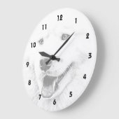 Schöne Samoed Hund-Kunst Große Wanduhr (Winkel)