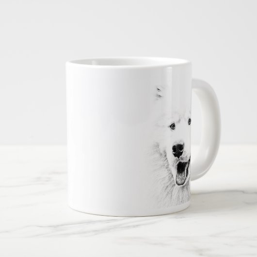 Schöne Samoyedhundekunst Jumbo-Tasse (Vorderseite Rechts)