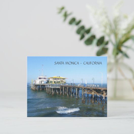 Schöne Santa Monica Pier Postkarte! Postkarte (Stehend Vorderseite)