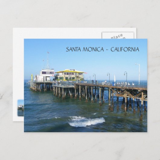 Schöne Santa Monica Pier Postkarte! Postkarte (Vorne/Hinten)