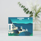 Schöne Santorin am Abend Griechenland Postkarte (Stehend Vorderseite)