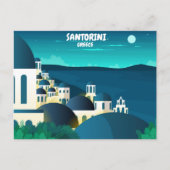 Schöne Santorin am Abend Griechenland Postkarte (Vorderseite)
