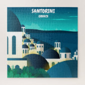 Schöne Santorin am Abend Griechenland Puzzle (Vertikal)