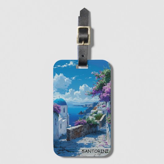 Schöne Santorini Griechenland Blick auf den Ozean Gepäckanhänger (Vorderseite Vertikal)