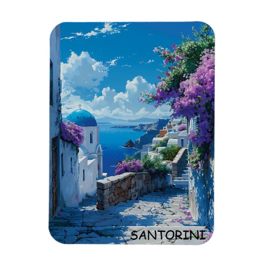 Schöne Santorini Griechenland Blick auf den Ozean Magnet (Vertikal)