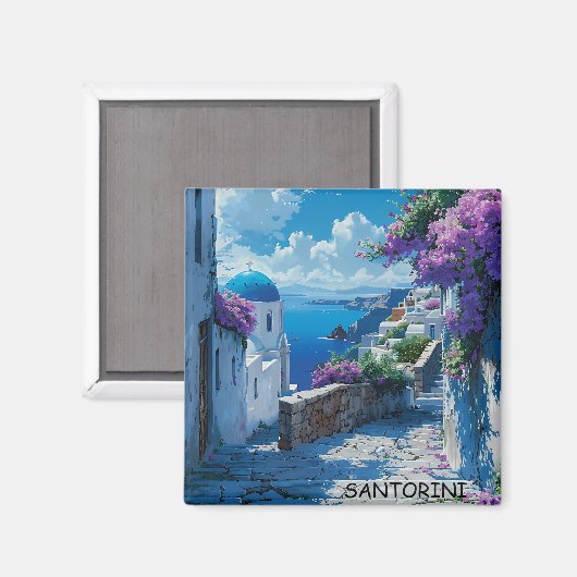 Schöne Santorini Griechenland Blick auf den Ozean Magnet (Vorderseite/Rückseite)