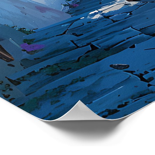 Schöne Santorini Griechenland Blick auf den Ozean Poster (Ecke)