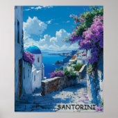 Schöne Santorini Griechenland Blick auf den Ozean Poster (Vorne)
