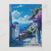 Schöne Santorini Griechenland Blick auf den Ozean Postkarte (Vorderseite)