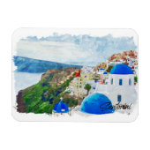 Schöne Santorini Griechenland Landschaft Reisen Magnet (Horizontal)