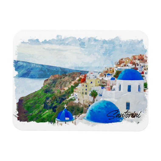 Schöne Santorini Griechenland Landschaft Reisen Magnet (Horizontal)