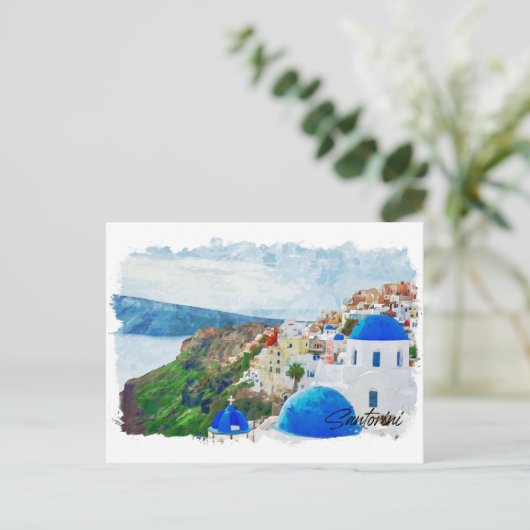 Schöne Santorini Griechenland Landschaft Reisen Postkarte (Stehend Vorderseite)
