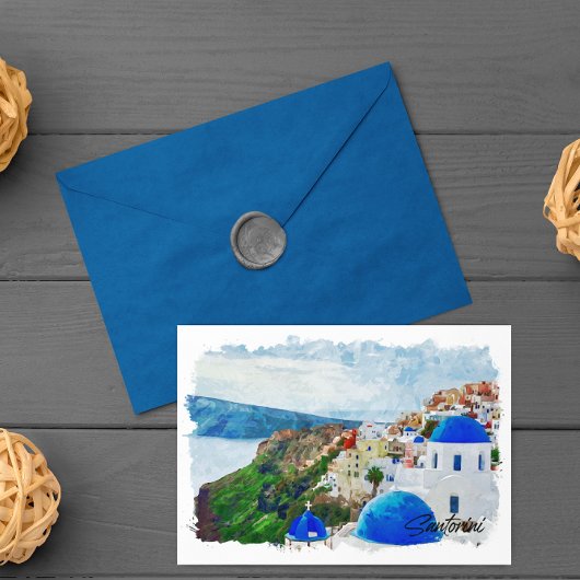 Schöne Santorini Griechenland Landschaft Reisen Postkarte