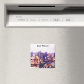 Schöne Sao Paulo Brasilien Skyline-Malerei Magnet (In Situ (Geschirrspüler))