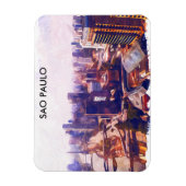 Schöne Sao Paulo Brasilien Skyline-Malerei Magnet (Vertikal)