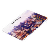 Schöne Sao Paulo Brasilien Skyline-Malerei Magnet (Linke Seite)