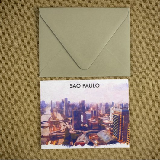 Schöne Sao Paulo Brasilien Skyline-Malerei Postkarte