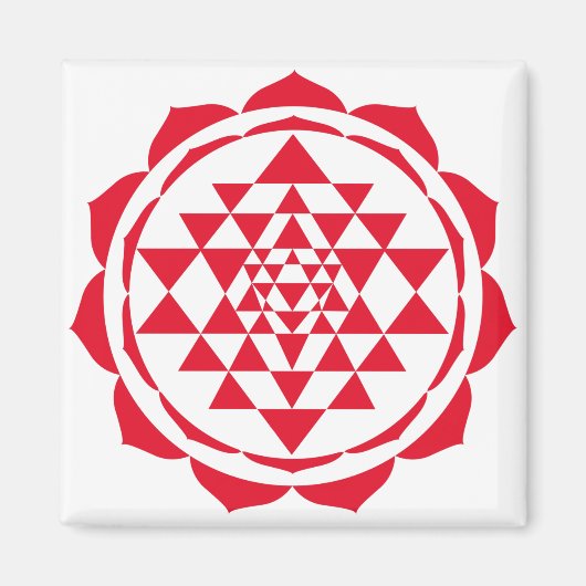 Schöne Saraswati Yantra für Wachstum und Frieden Magnet (Vorne)