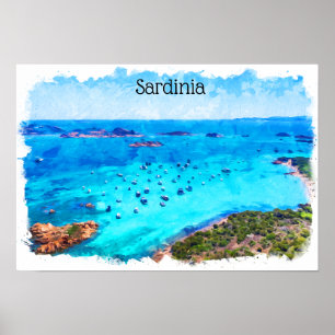 Schöne Sardinien Italien Mittelmeer Landschaft Poster
