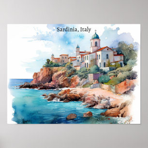 Schöne Sardinien Italien Wassersport Reisen Poster