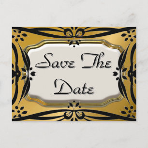Schöne Save the Date Gold- und Black-Postkarten Ankündigungspostkarte
