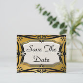 Schöne Save the Date Gold- und Black-Postkarten Ankündigungspostkarte (Stehend Vorderseite)