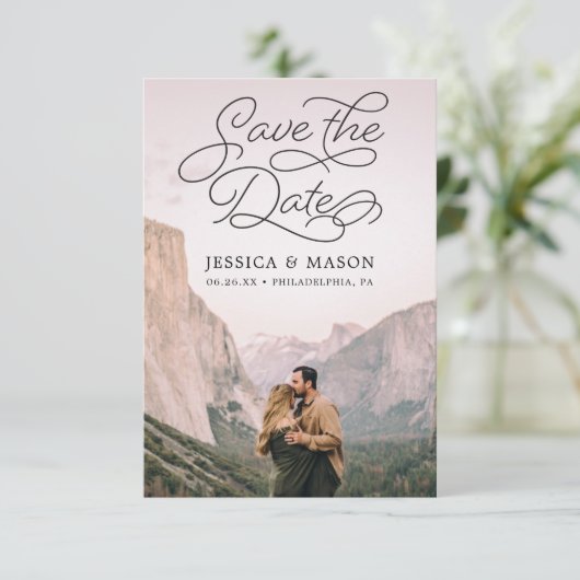 Schöne Save the Date Karte - Daten speichern (Stehend Vorderseite)