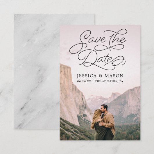 Schöne Save the Date Karte - Daten speichern (Vorne/Hinten)