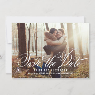 Schöne Save-The-Date-Karte mit Skript Save The Date