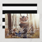 Schöne Save-The-Date-Karte mit Skript Save The Date (Vorne/Hinten)