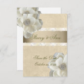 Schöne, Save the Date weiße Rosen & Bling. (Vorne/Hinten)