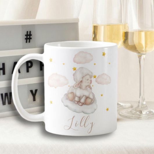 Schöne, schaf-rosa Wolken Lamb Dreamy goldene Ster Kaffeetasse
