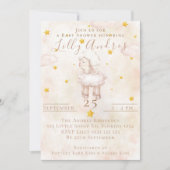 Schöne Schafe pinky Wolkenstaub Sterne Babydusche Einladung (Vorderseite)