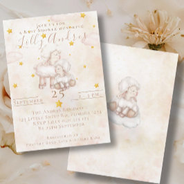 Schöne Schafe pinky Wolkenstaub Sterne Babydusche Einladung