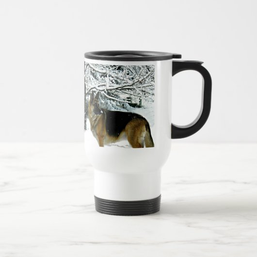 Schöne Schäferhund-Pendler-Kaffee-Tasse Reisebecher (Rechts)