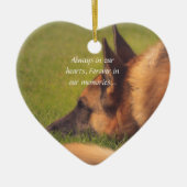 Schöne Schäferhund-verlorene Haustier-Verzierung Keramik Ornament (Vorne)