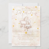 Schöne Schafspinken-Wolkendusche Stern Babydusche Einladung (Vorderseite)