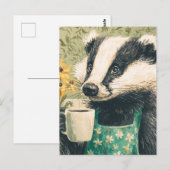 Schöne Schale mit Kaffee Postkarte (Vorne/Hinten)