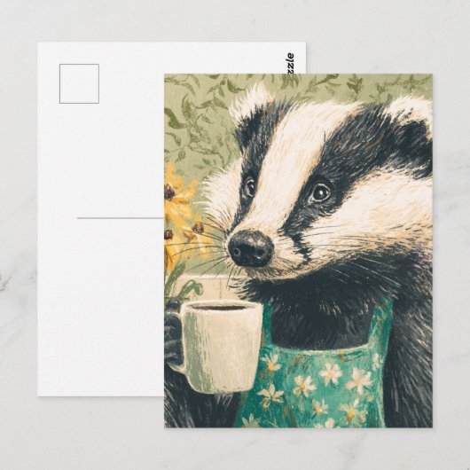 Schöne Schale mit Kaffee Postkarte (Vorne/Hinten)