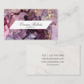 Schöne Schattierungen Lila und goldglatter Marmor Visitenkarte (Vorne/Hinten)