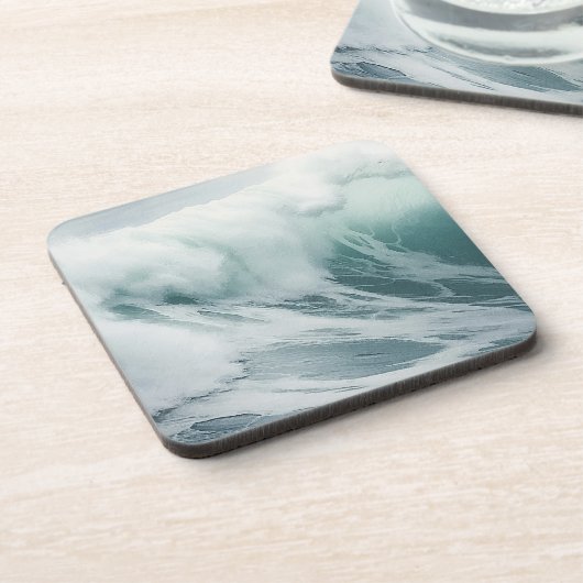 Schöne Schaumwellen Getränkeuntersetzer (Linke Seite)