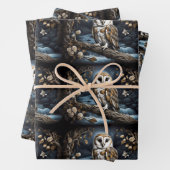 Schöne Scheuneneule auf einem Zweig Geschenkpapier Set (Beispiel)